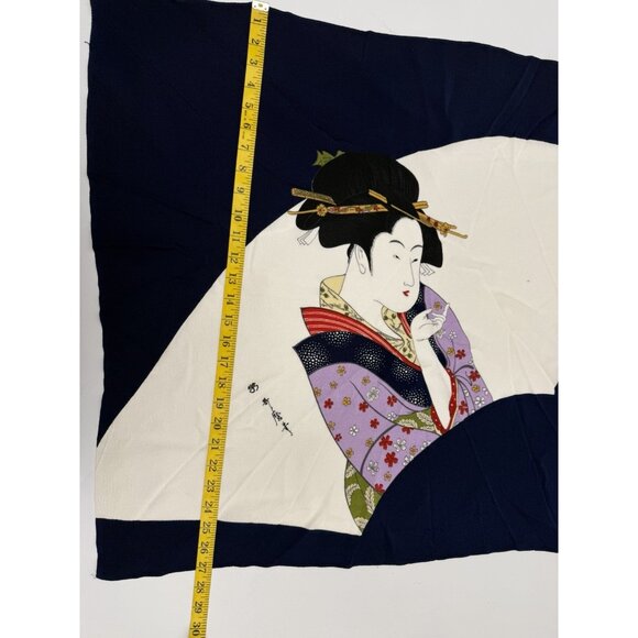 Geishas Square Scarf Japanese Traditional Textile Art - Picture 5 of 7